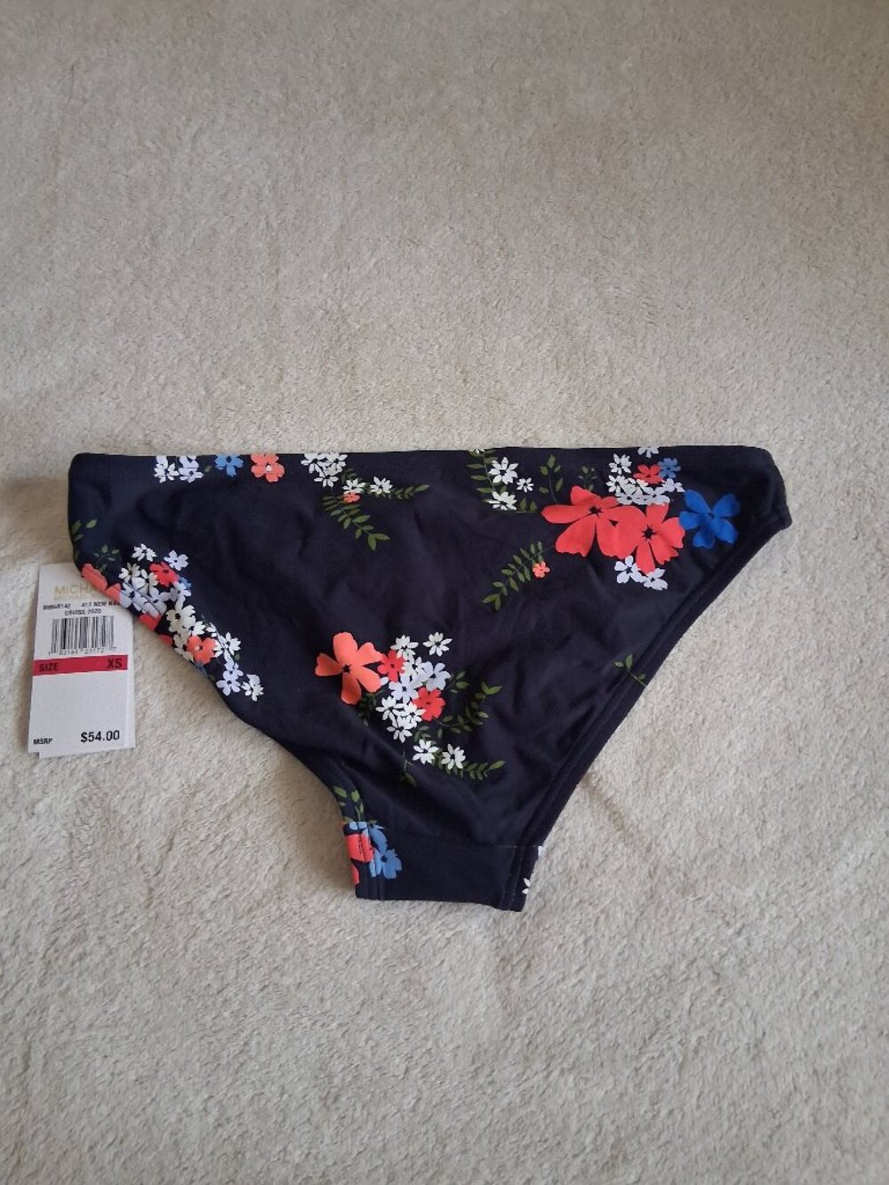 Michael Michael Kors NWOT Women's XS Navy Floral Two Piece Bandeau Swimsuit - Picture 9 of 16
